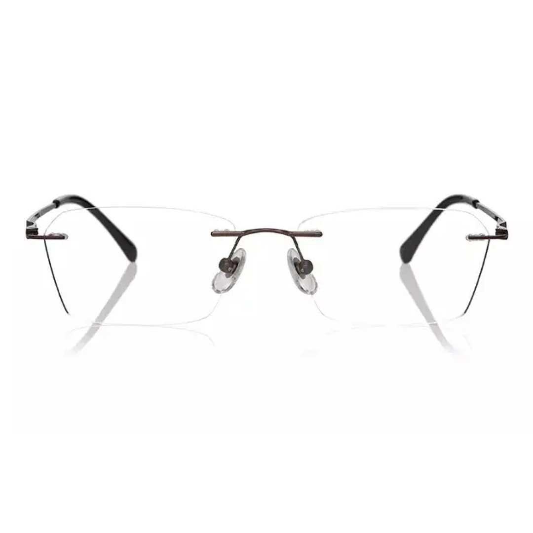 OWNDAYS | AIR Light Brown Rimless Rectangle right side